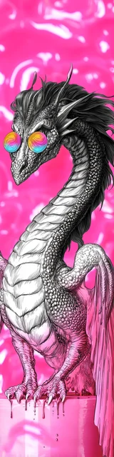 Free dragon bookmark featuring a winged dragon